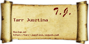 Tarr Jusztina névjegykártya